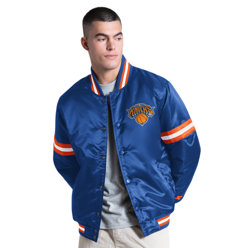 G-iii Mens New York Knicks  Nba Cts Varsity Jacket In Blue