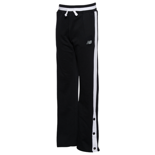 New Balance Girls   Side Snap Pants In White/black