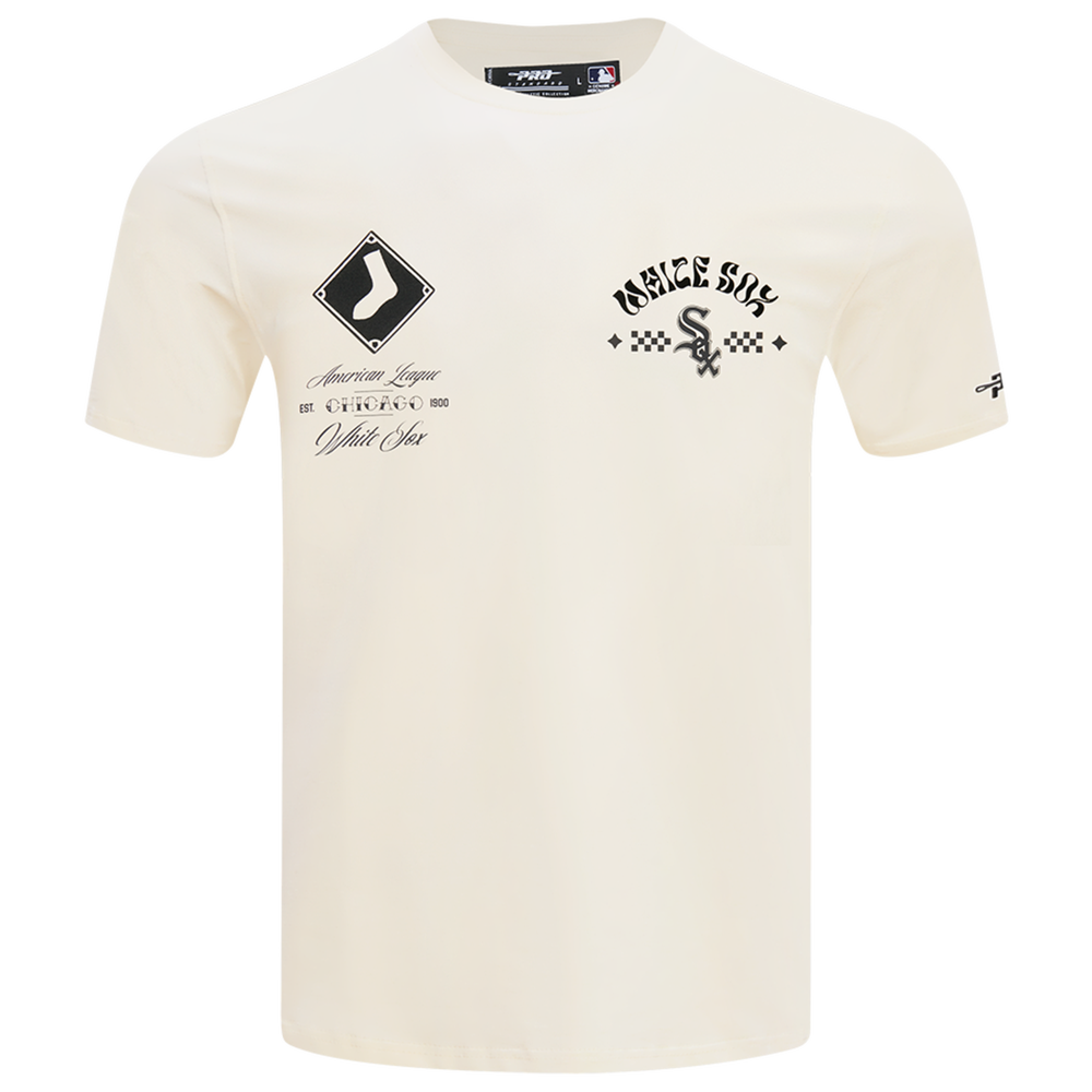 Representative product-family photo: Pro Standard White Sox Wavy Pro Drop Shoulder FC T-Shirt. Pictured option and availability are unverified.