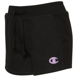 Girls' Preschool - Champion Tonal Embroidered Fleece Short - Black/Black