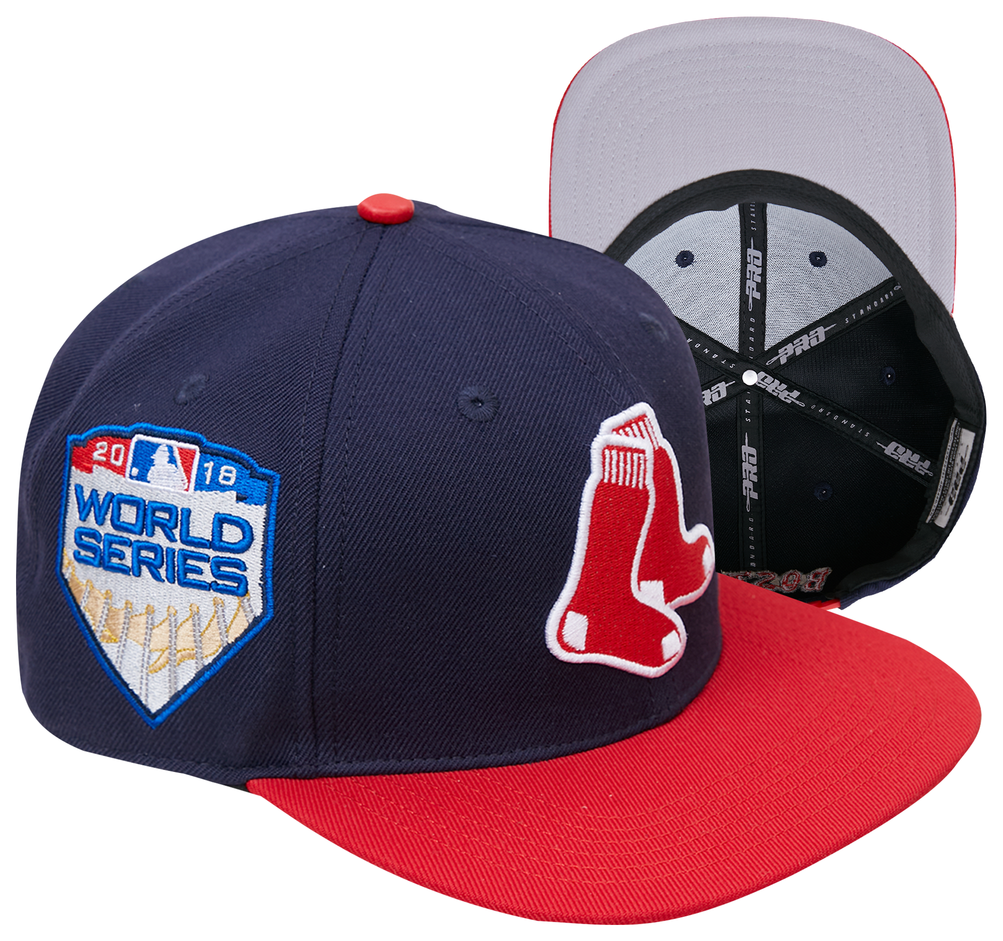 Pro Standard Red Sox Multi Logo Wool Snapback Hat - Men's