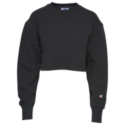 Women's - Champion Embossed Jaquard Crew - Black/Black