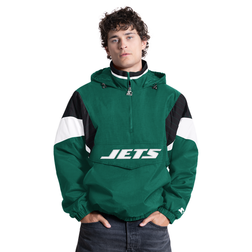 Starter Mens New York Jets NFL Throwback QZ Jacket - - Green