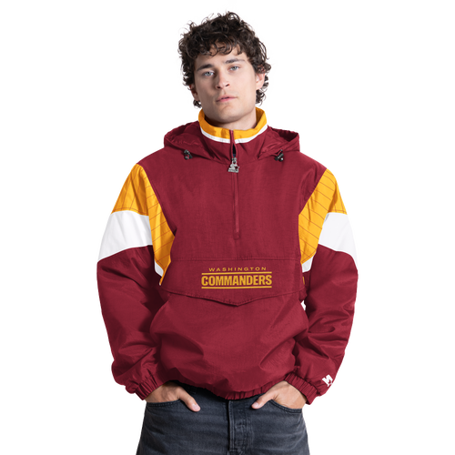 Starter Mens Washington Commanders NFL Throwback QZ Jacket - - Burgundy