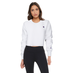 Women's - Champion Cropped Cut-Off Crew - White