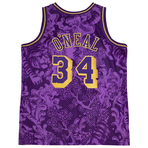 Mitchell & Ness Men's H&a La Lakers Jersey in Gold/Purple - Size Medium