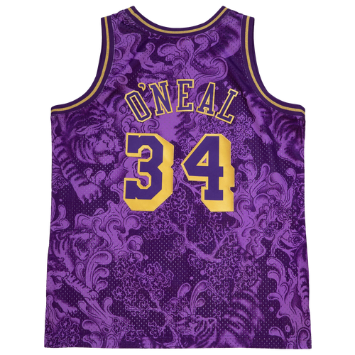 

Mitchell & Ness Mens Los Angeles Lakers Mitchell & Ness Lakers CNY Jersey - Mens Purple/Gold Size S