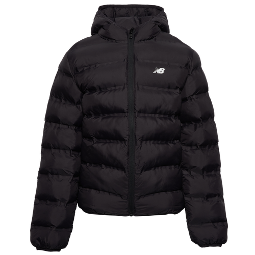 Boys New Balance Lightweight Bonded Coat - Boys' Grade School Black/White Size XL