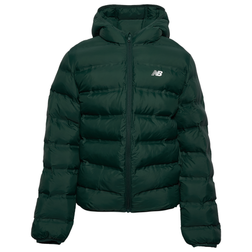 Boys New Balance Lightweight Bonded Coat - Boys' Grade School White/Green Size XL