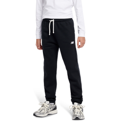 Boys' Grade School - New Balance Small Logo Fleece Jogger - Black/White