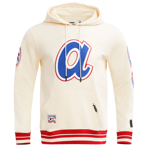  - Pro Standard Atlanta Braves Retro Classic Fleece PO Hoodie - Eggshell/Red
