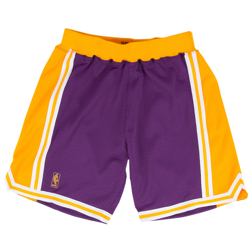 

Mitchell & Ness Mens Los Angeles Lakers Mitchell & Ness Lakers Authentic Shorts - Mens Purple/Yellow Size L