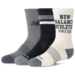 Boys' Grade School - New Balance 3 Pack Lifestyle Varsity Crew Socks - Sea Salt/Castle Rock/Black