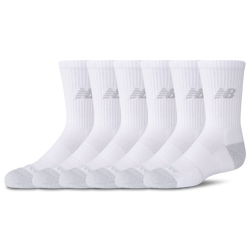 Boys' Grade School - New Balance Active Cushion 6PK Crew Socks - White