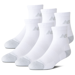 Boys' Grade School - New Balance Active Cushion 6PK Quarter Socks - White