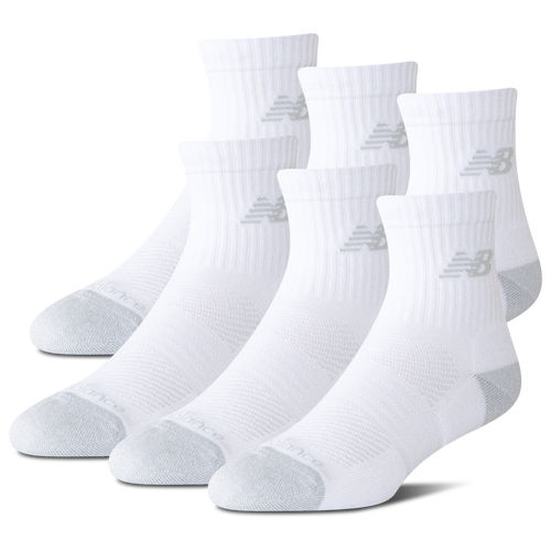  - New Balance Active Cushion 6PK Quarter Socks - White