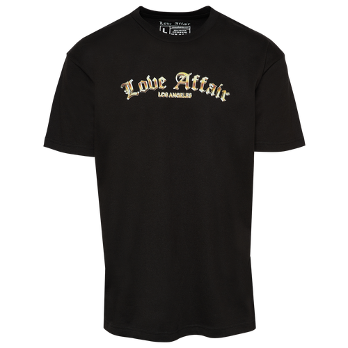 

Love Affair LA Mens Love Affair LA Logo T-Shirt - Mens Black/Gold Size XS