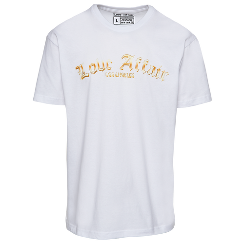 

Love Affair LA Mens Love Affair LA Logo T-Shirt - Mens White/Gold Size XL