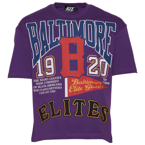 By Kiy Mens  Nlbm Baltimore Elites T-shirt In Purple/multi