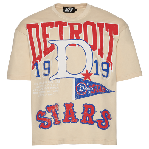 By Kiy Mens  Nlbm Detroit Stars T-shirt In Orange/multi