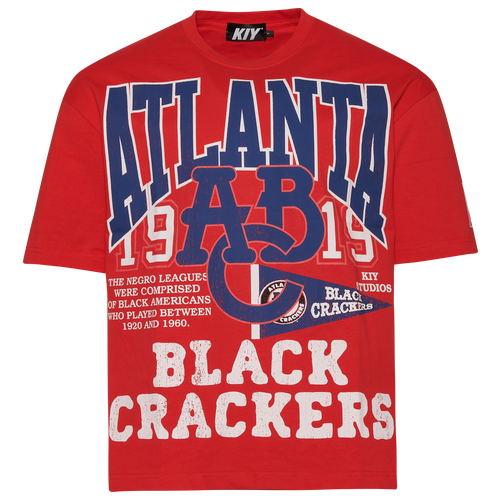 

BY KIY Mens BY KIY NLBM Atlanta Black Crackers T-Shirt - Mens Red/Multi Size M