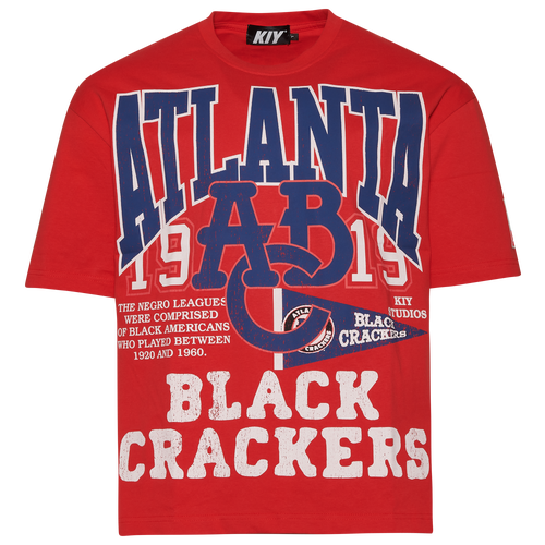 By Kiy Mens  Nlbm Atlanta Black Crackers T-shirt In Red/multi