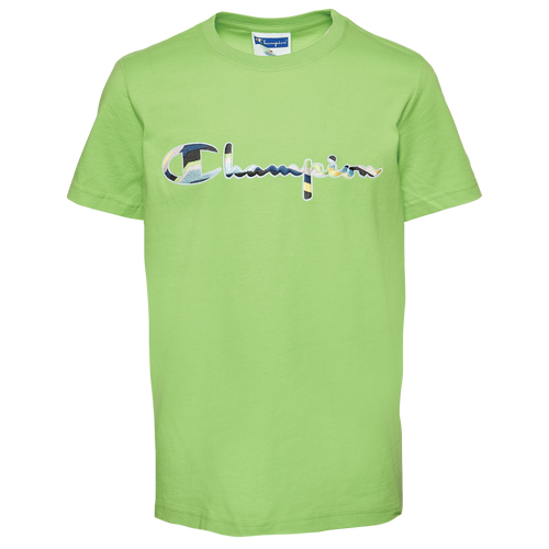 

Champion Boys Champion Swirl Logo T-Shirt - Boys' Grade School Green Size L