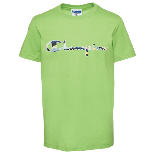 Champion Kids' Boys  Swirl Logo T-shirt In Green