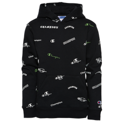 Boys' Grade School - Champion Logo Mix Hoodie - Black/Multi