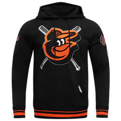 Men's - Pro Standard Baltimore Orioles Mash Up Rib Fleece PO Hoodie - Orange/Black