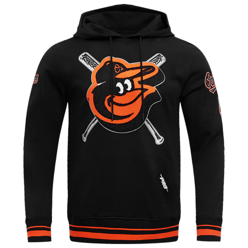  - Pro Standard Baltimore Orioles Mash Up Rib Fleece PO Hoodie - Orange/Black