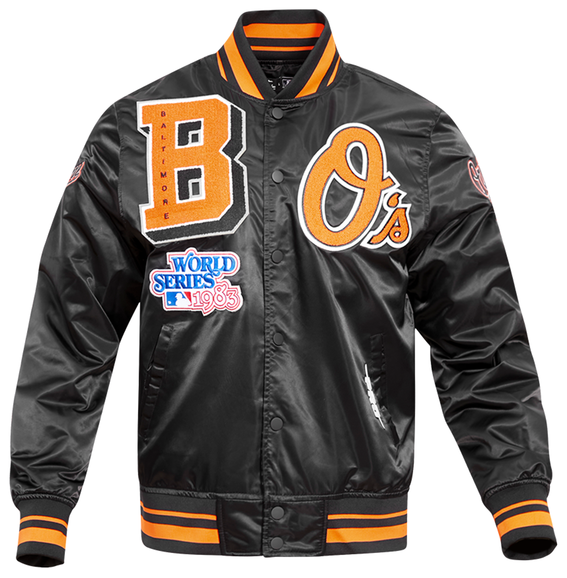 Pro Standard Baltimore Orioles Mash Up Rib Satin Jacket - Men's