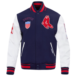 Men's - Pro Standard Boston Red Sox Retro Classic Wool Varsity Jacket - Midnight Navy/Midnight Navy/Red