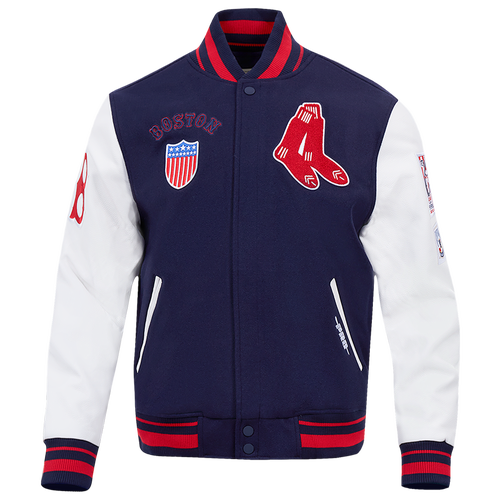 Pro Standard Mens Boston Red Sox Retro Classic Wool Varsity Jacket In Midnight Navy/midnight Navy/red