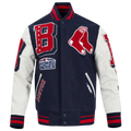 Pro Standard Boston Red Sox Mash Up Rib Wool Varsity Jacket - Pro Standard Midnight Navy/Red
