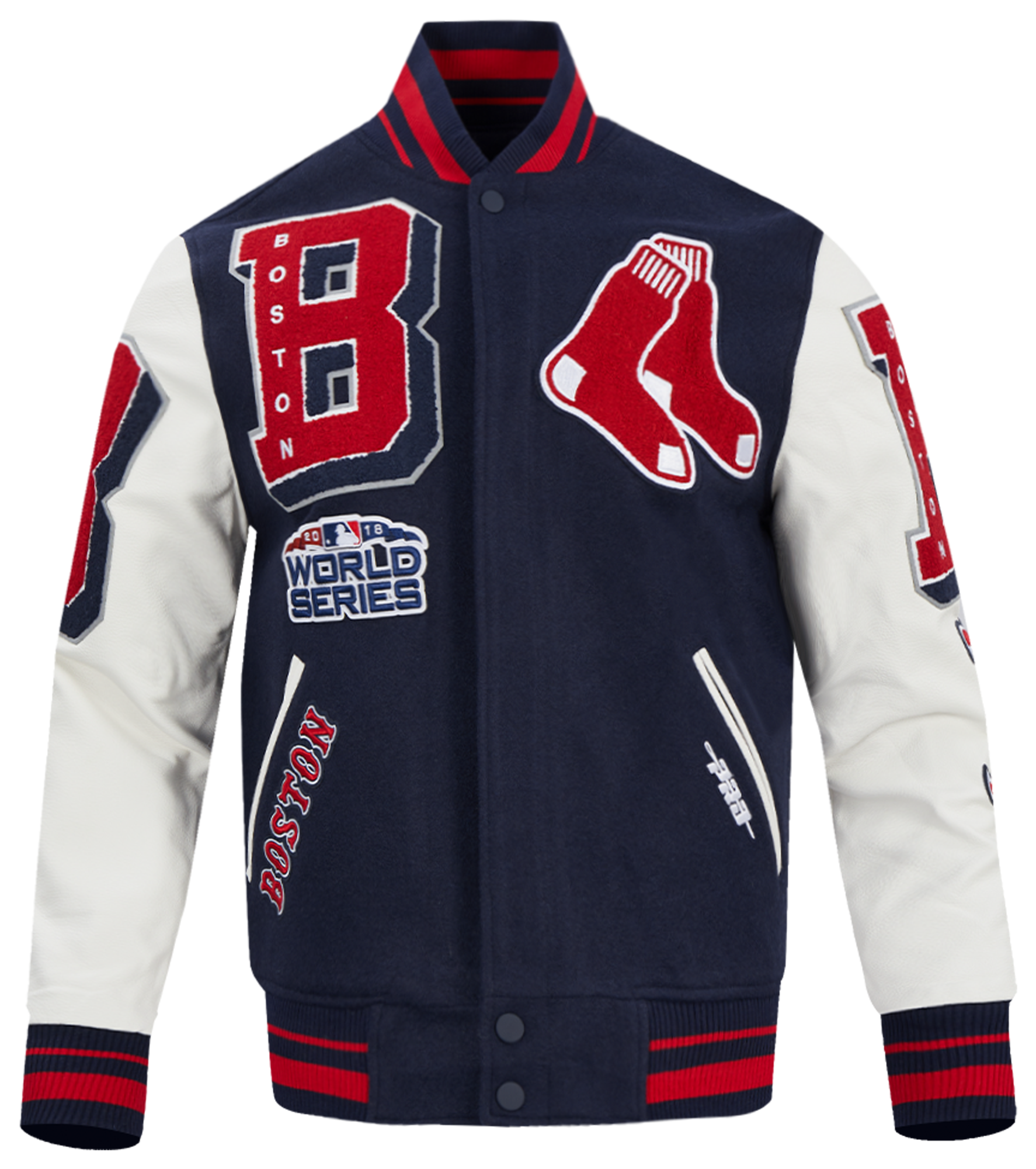 Pro Standard Boston Red Sox Mash Up Rib Wool Varsity Jacket - Men's