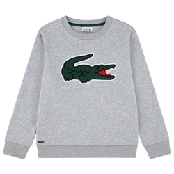 Boys' Grade School - Lacoste Fleece Crew  - Grey/Green