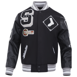 Men's - Pro Standard Chicago White Sox Mash Up Wool Varsity Jacket - Black/Gray