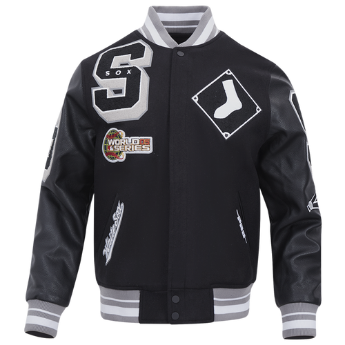 Pro Standard Mens Chicago White Sox Chicago White Sox Mash Up Wool Varsity Jacket In Black/gray