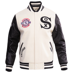 Men's - Pro Standard Chicago White Sox Retro Clsc Wool Varsity Jacket - Eggshell/Black