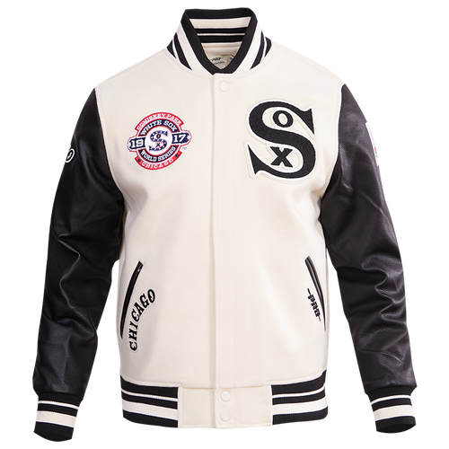 Pro Standard Mens Chicago White Sox Chicago White Sox Retro Clsc Wool Varsity Jacket In Eggshell/black