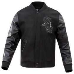 Men's - Pro Standard Chicago White Sox Triple Black Wool Varsity Jckt - Black