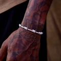 GLD Iced Barbed Wire Bracelet - Gld Silver