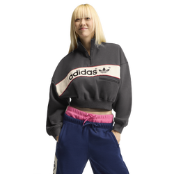 Women's - adidas adiSignature NY Quarter Zip Sweatshirt - Utility Black/Black