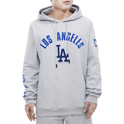 Men's - Pro Standard Dodgers Stacked Logo Hoodie - Grey/Grey
