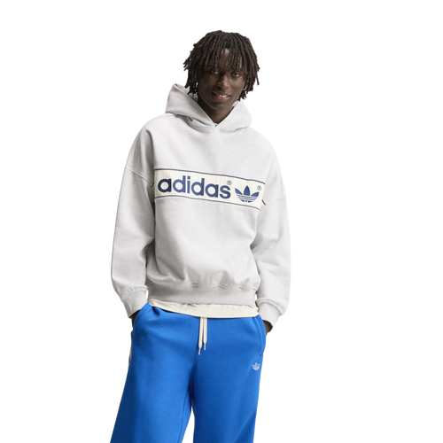 MENS - adidas Blocked Signature Hoodie - Grey