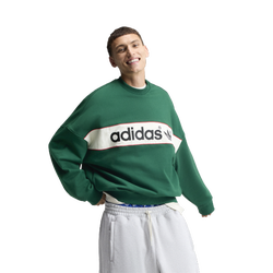 Men's - adidas Blocked Signature Crewneck Sweatshirt - Green