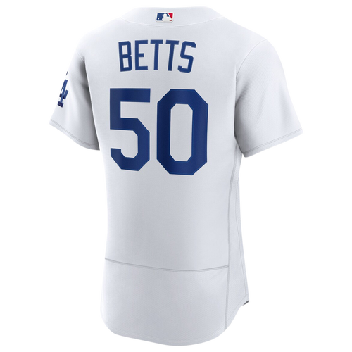 

Nike Mens Mookie Betts Nike Dodgers Authentic Player Jersey - Mens White Size L