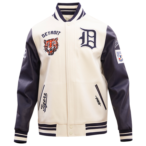 Pro Standard Detroit Tigers Retro Classic Wool Varsity Jacket - Pro Standard Eggshell/Midnight Navy
