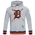 Pro Standard TIGERS MASH UP RIB FLC PO HOODIE - Pro Standard Heather Grey/Midnight Navy Orange